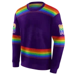 custom kansas state wildcats rainbow stripes purple hoodie best selling