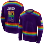 custom kansas state wildcats rainbow stripes purple hoodie best selling