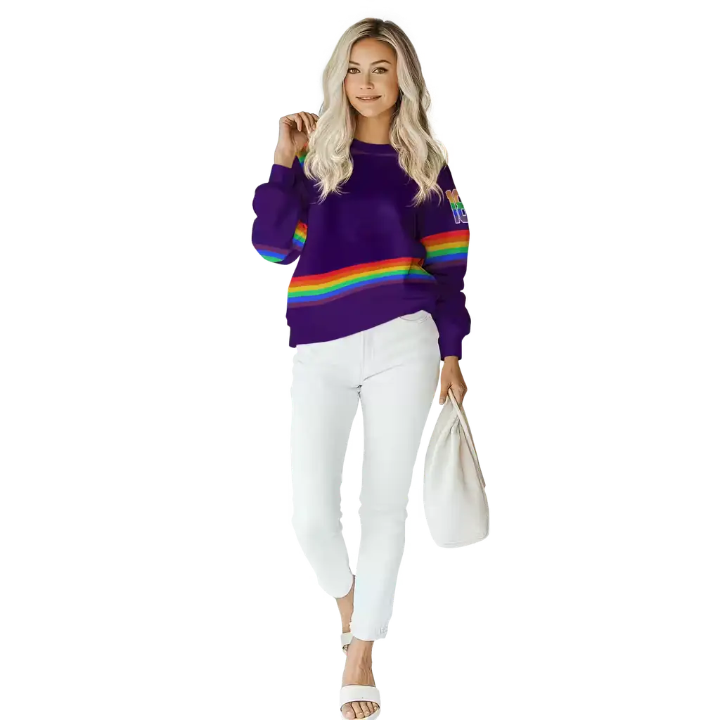 custom kansas state wildcats rainbow stripes purple hoodie trendy custom kansas state wildcats rainbow stripes purple hoodie trendy
