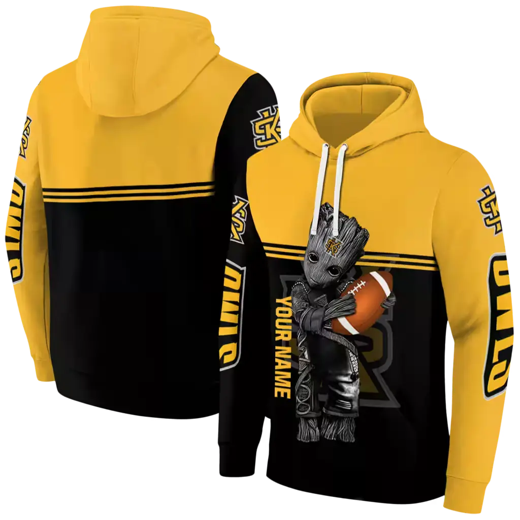custom kennesaw state owls baby groot gold black hoodie fashion forward custom kennesaw state owls baby groot gold black hoodie fashion forward
