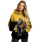 custom kennesaw state owls baby groot gold black hoodie best selling