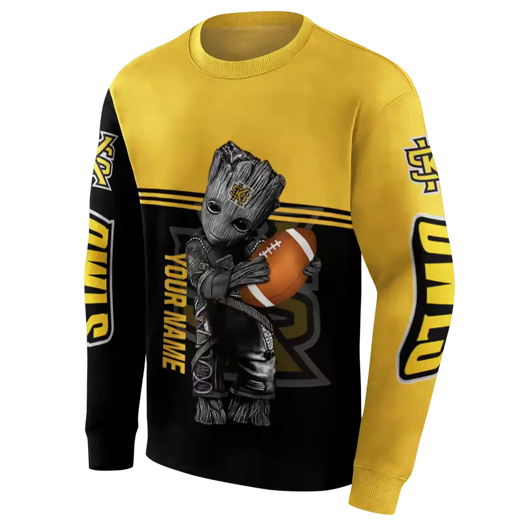 custom kennesaw state owls baby groot gold black hoodie new arrival custom kennesaw state owls baby groot gold black hoodie new arrival