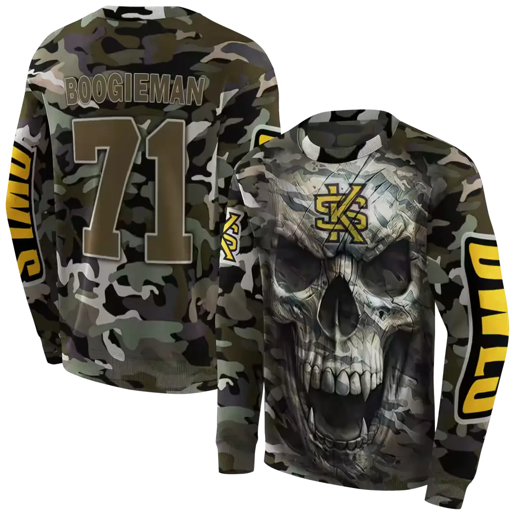 custom kennesaw state owls camo skull hoodie premium grade custom kennesaw state owls camo skull hoodie premium grade
