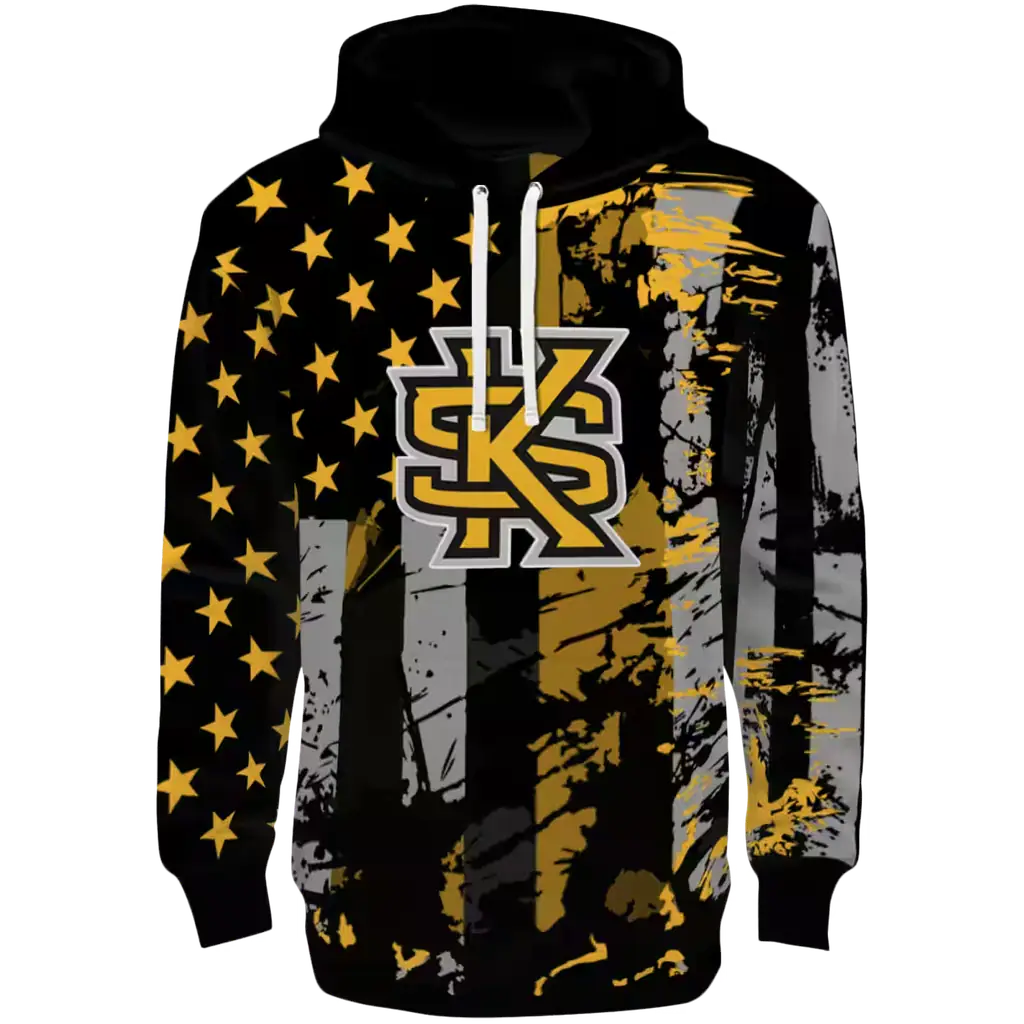 custom kennesaw state owls distressed flag gold black hoodie best selling custom kennesaw state owls distressed flag gold black hoodie best selling