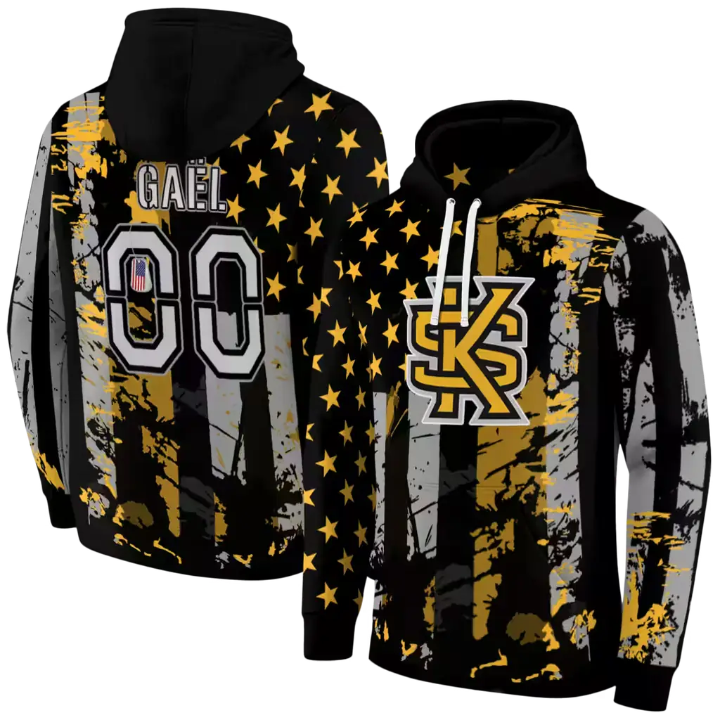 custom kennesaw state owls distressed flag gold black hoodie fashion forward custom kennesaw state owls distressed flag gold black hoodie fashion forward