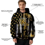 custom kennesaw state owls distressed flag gold black hoodie best selling