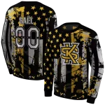custom kennesaw state owls distressed flag gold black hoodie best selling