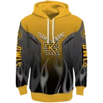 custom kennesaw state owls flame design gold hoodie best selling