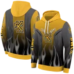 custom kennesaw state owls flame design gold hoodie best selling