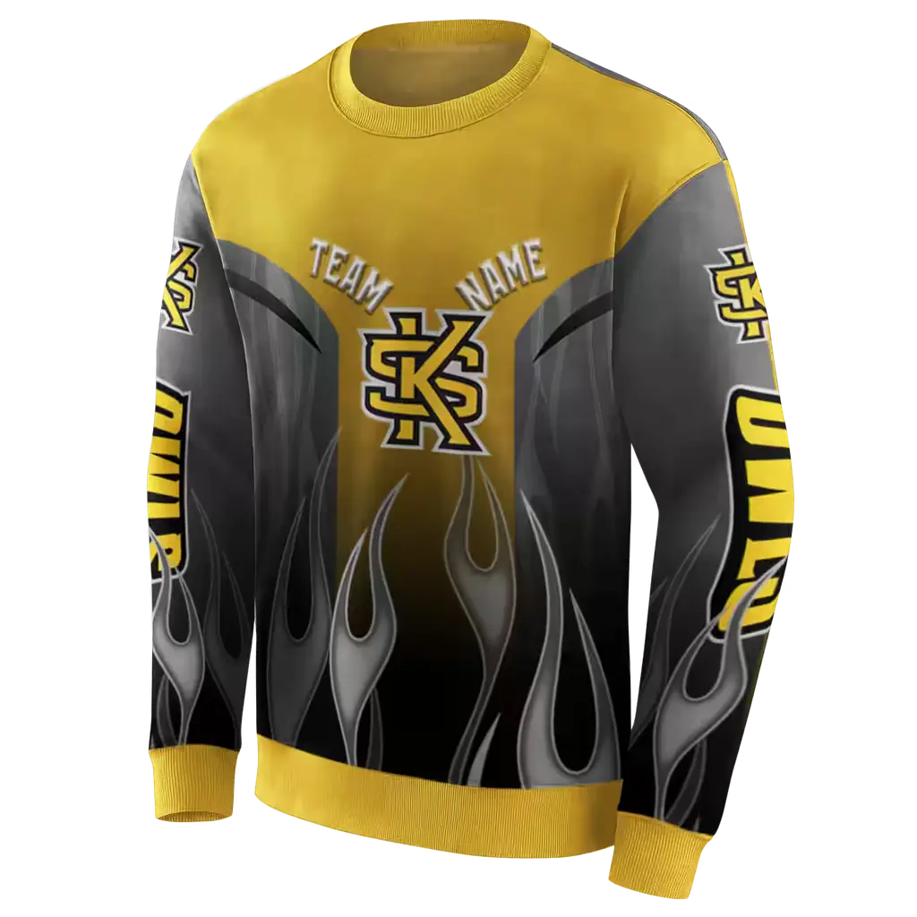 custom kennesaw state owls flame design gold hoodie new arrival custom kennesaw state owls flame design gold hoodie new arrival