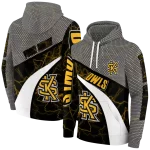 custom kennesaw state owls hexagonal mesh gold black gray hoodie best selling
