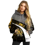 custom kennesaw state owls hexagonal mesh gold black gray hoodie best selling