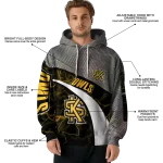 custom kennesaw state owls hexagonal mesh gold black gray hoodie best selling