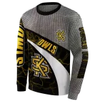 custom kennesaw state owls hexagonal mesh gold black gray hoodie best selling