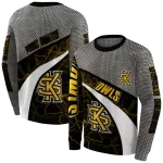 custom kennesaw state owls hexagonal mesh gold black gray hoodie best selling