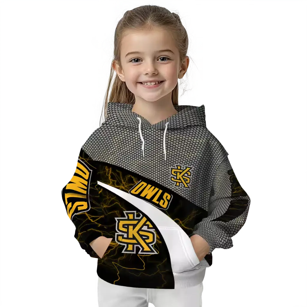 custom kennesaw state owls hexagonal mesh gold black gray hoodie top rated custom kennesaw state owls hexagonal mesh gold black gray hoodie top rated