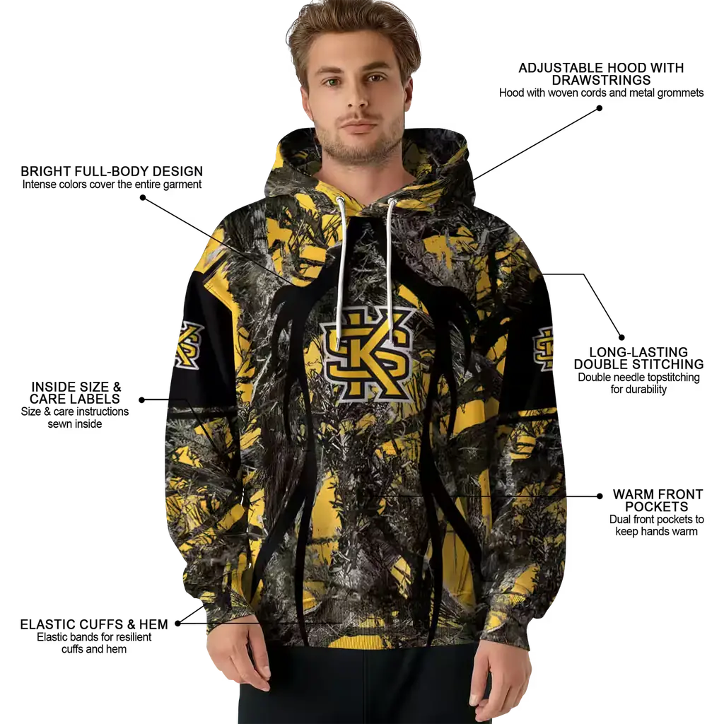 custom kennesaw state owls hunting theme gold black hoodie latest model custom kennesaw state owls hunting theme gold black hoodie latest model