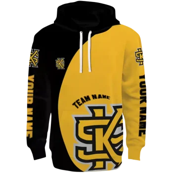 custom kennesaw state owls minimalist design gold black hoodie best selling