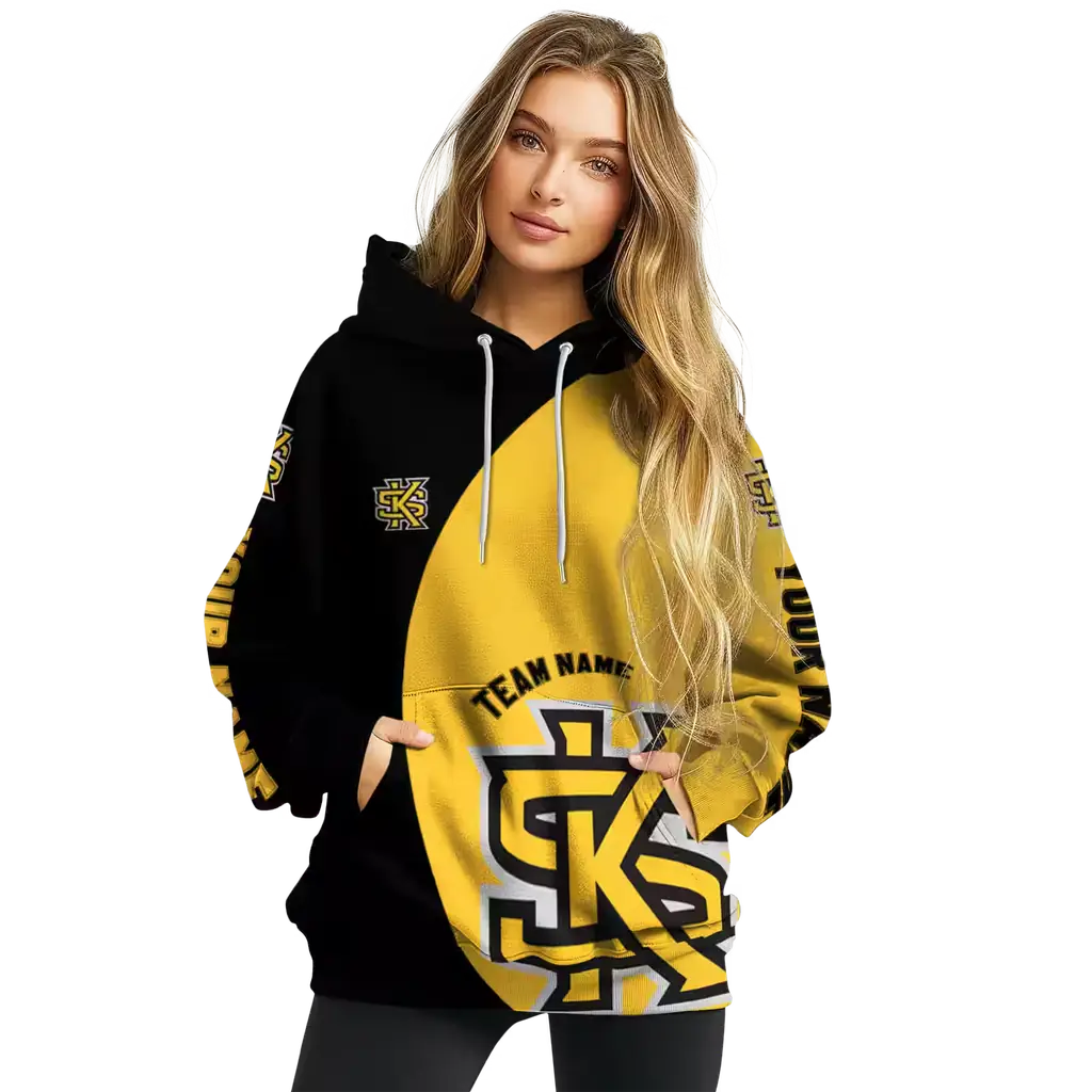 custom kennesaw state owls minimalist design gold black hoodie high quality custom kennesaw state owls minimalist design gold black hoodie high quality