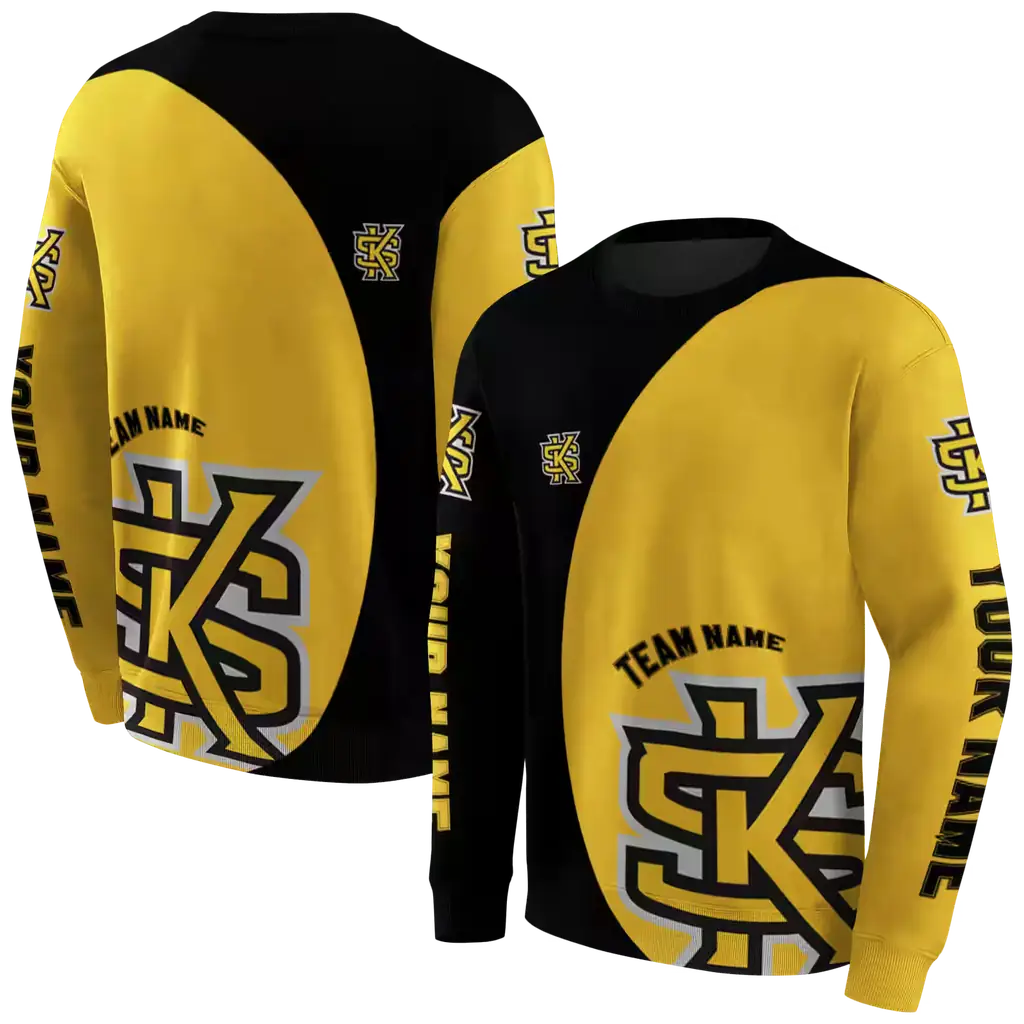 custom kennesaw state owls minimalist design gold black hoodie premium grade custom kennesaw state owls minimalist design gold black hoodie premium grade