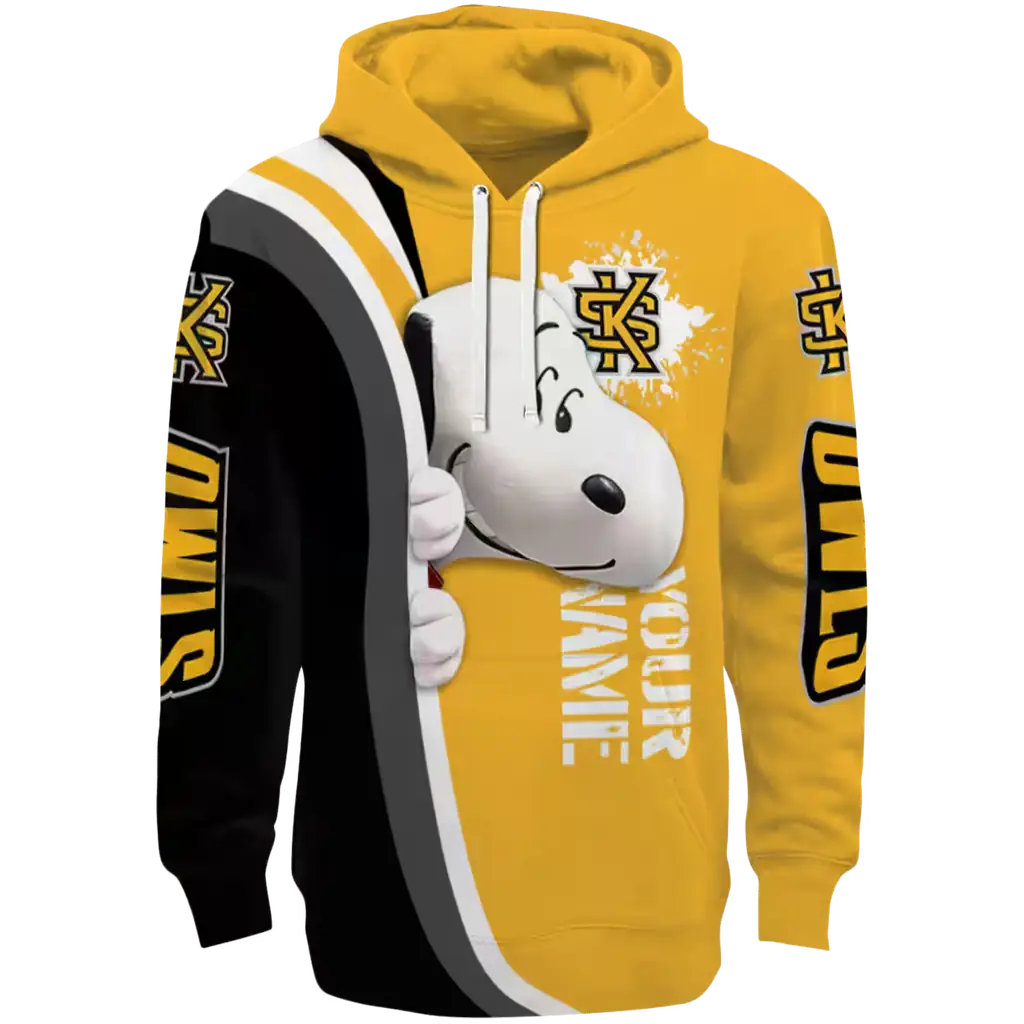 custom kennesaw state owls peeking snoopy gold hoodie best selling custom kennesaw state owls peeking snoopy gold hoodie best selling