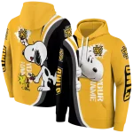 custom kennesaw state owls peeking snoopy gold hoodie best selling