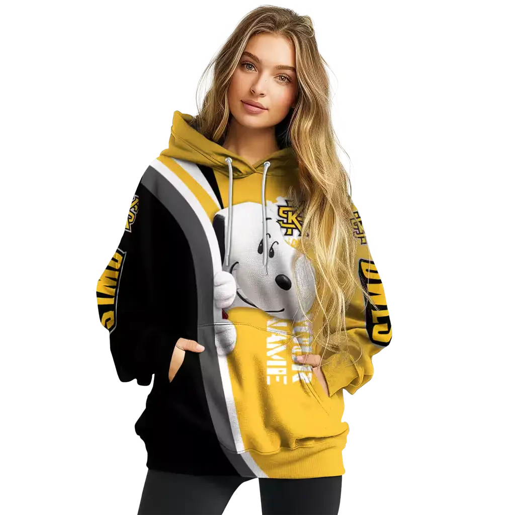 custom kennesaw state owls peeking snoopy gold hoodie high quality custom kennesaw state owls peeking snoopy gold hoodie high quality