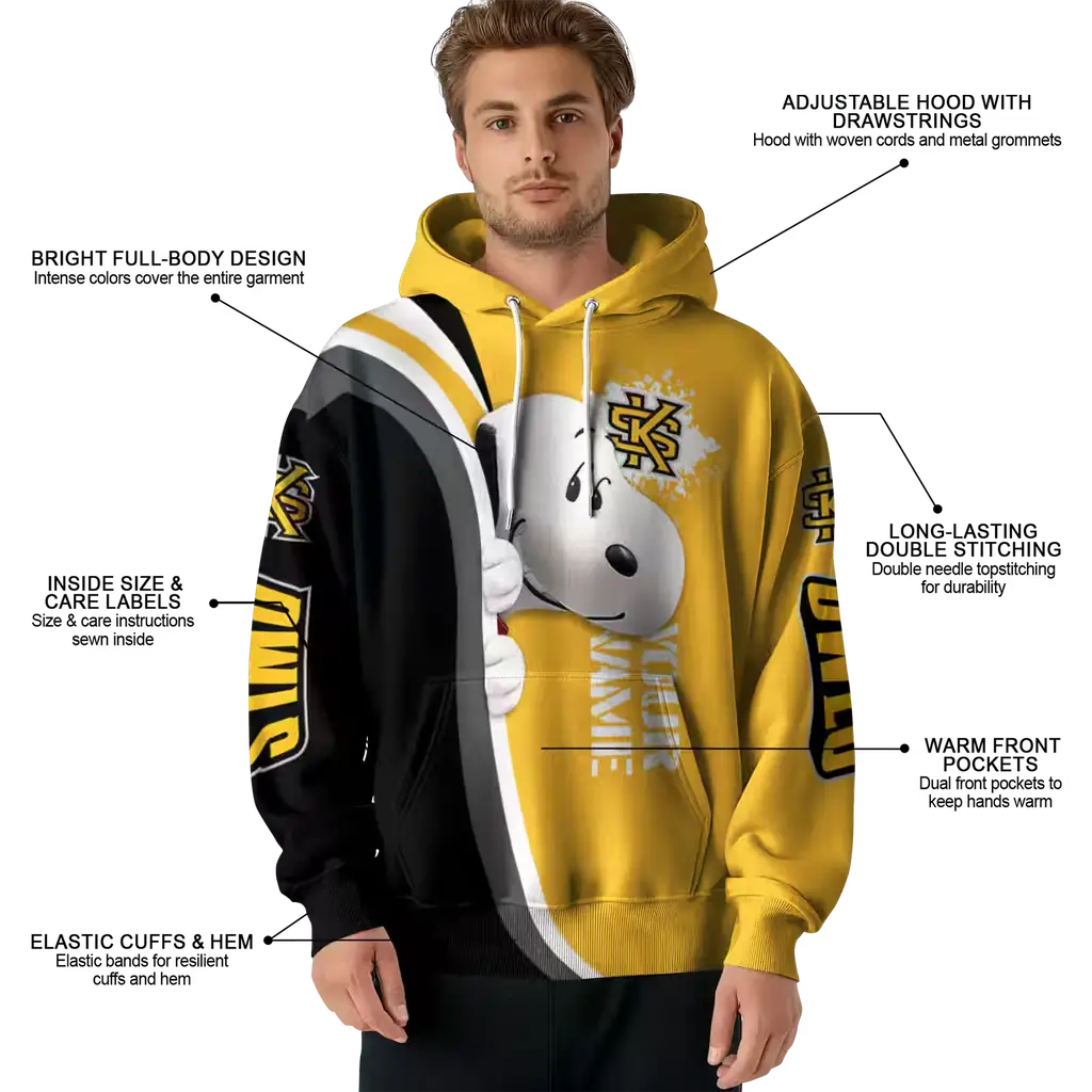 custom kennesaw state owls peeking snoopy gold hoodie latest model custom kennesaw state owls peeking snoopy gold hoodie latest model