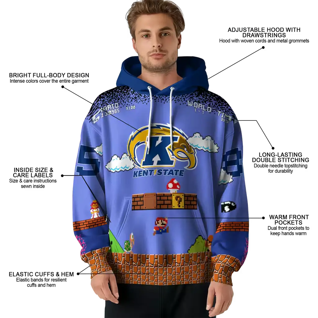 custom kent state golden flashes mario blue black hoodie latest model custom kent state golden flashes mario blue black hoodie latest model