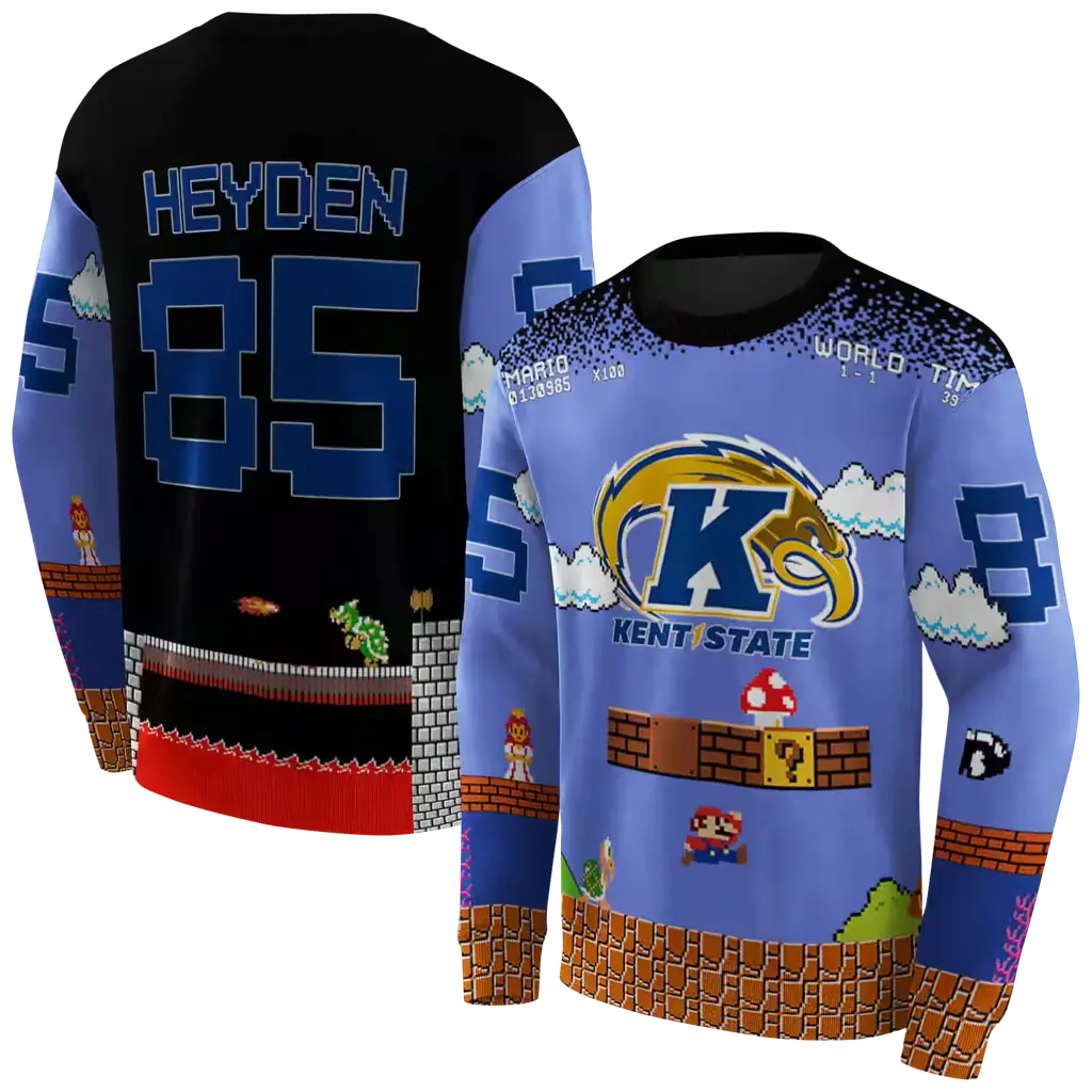custom kent state golden flashes mario blue black hoodie premium grade custom kent state golden flashes mario blue black hoodie premium grade