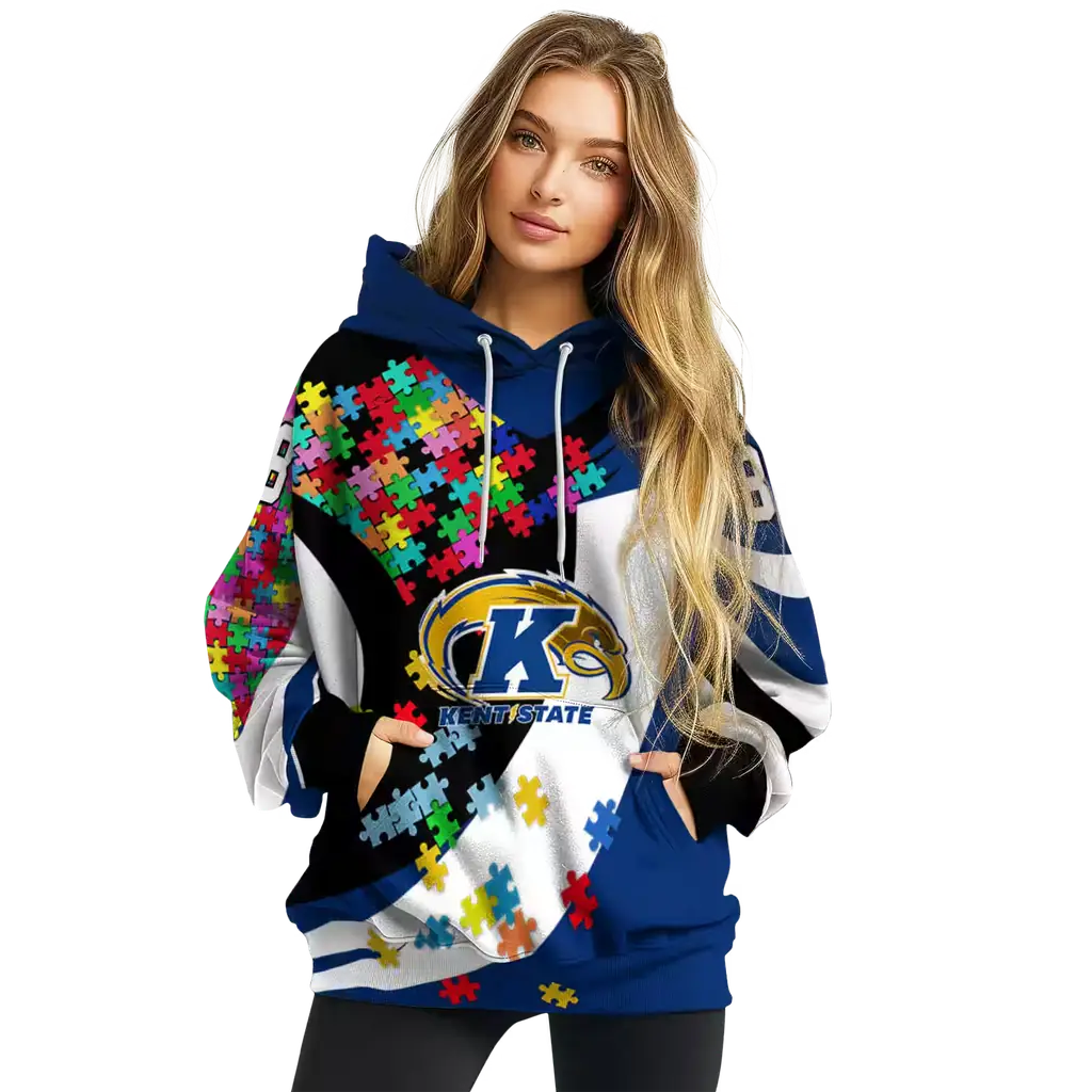 custom kent state golden flashes puzzle pieces navy blue hoodie high quality custom kent state golden flashes puzzle pieces navy blue hoodie high quality