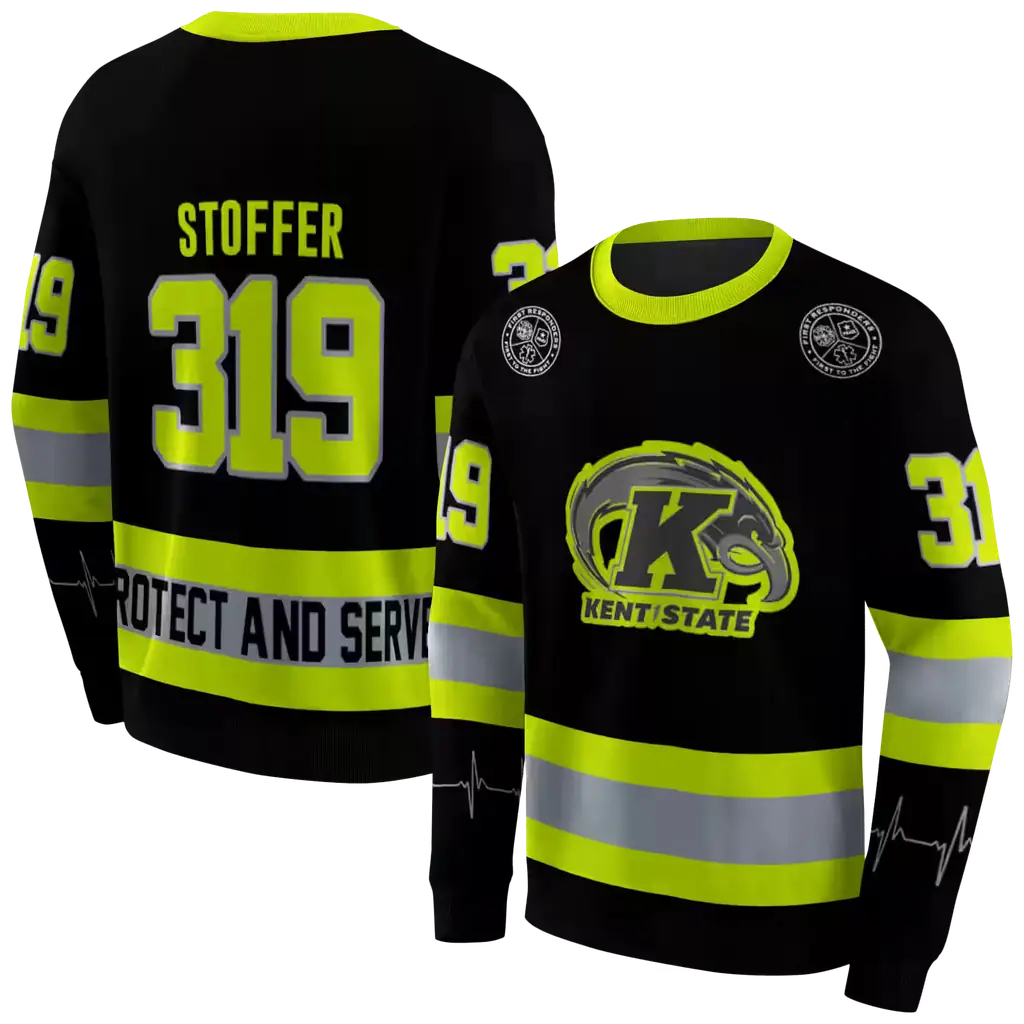 custom kent state golden flashes safety motif black neon green hoodie premium grade custom kent state golden flashes safety motif black neon green hoodie premium grade