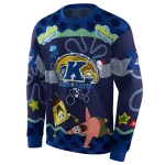 custom kent state golden flashes spongebob patrick star navy blue navy hoodie best selling