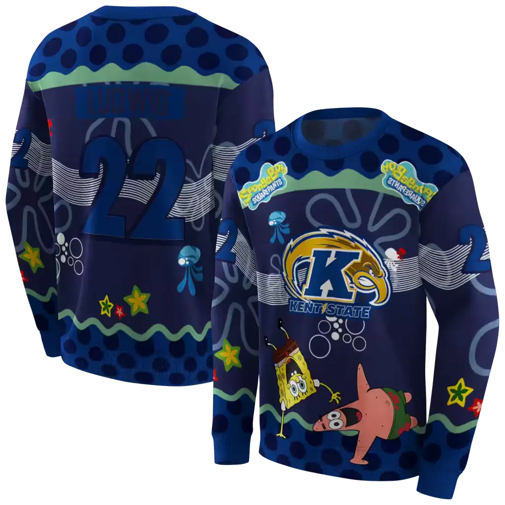 custom kent state golden flashes spongebob patrick star navy blue navy hoodie premium grade custom kent state golden flashes spongebob patrick star navy blue navy hoodie premium grade