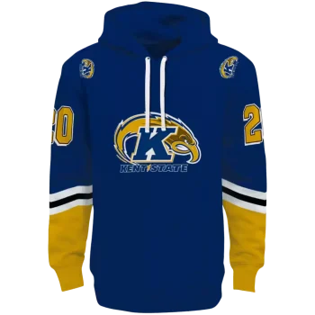 custom kent state golden flashes striped sleeves navy blue hoodie best selling