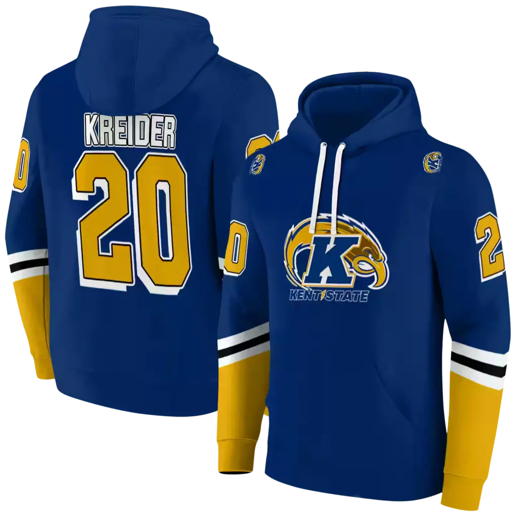 custom kent state golden flashes striped sleeves navy blue hoodie fashion forward custom kent state golden flashes striped sleeves navy blue hoodie fashion forward
