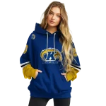 custom kent state golden flashes striped sleeves navy blue hoodie best selling
