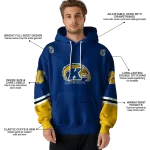 custom kent state golden flashes striped sleeves navy blue hoodie best selling