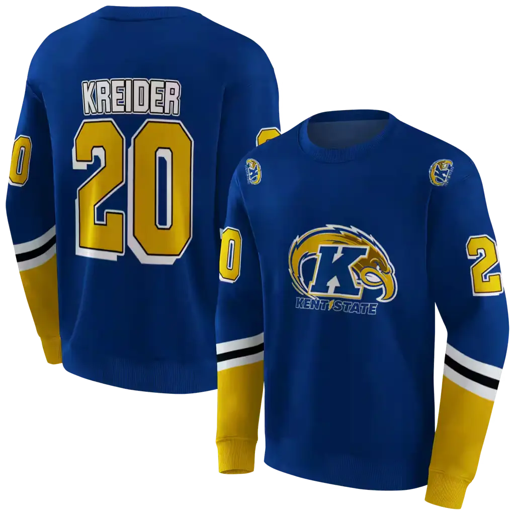 custom kent state golden flashes striped sleeves navy blue hoodie premium grade custom kent state golden flashes striped sleeves navy blue hoodie premium grade