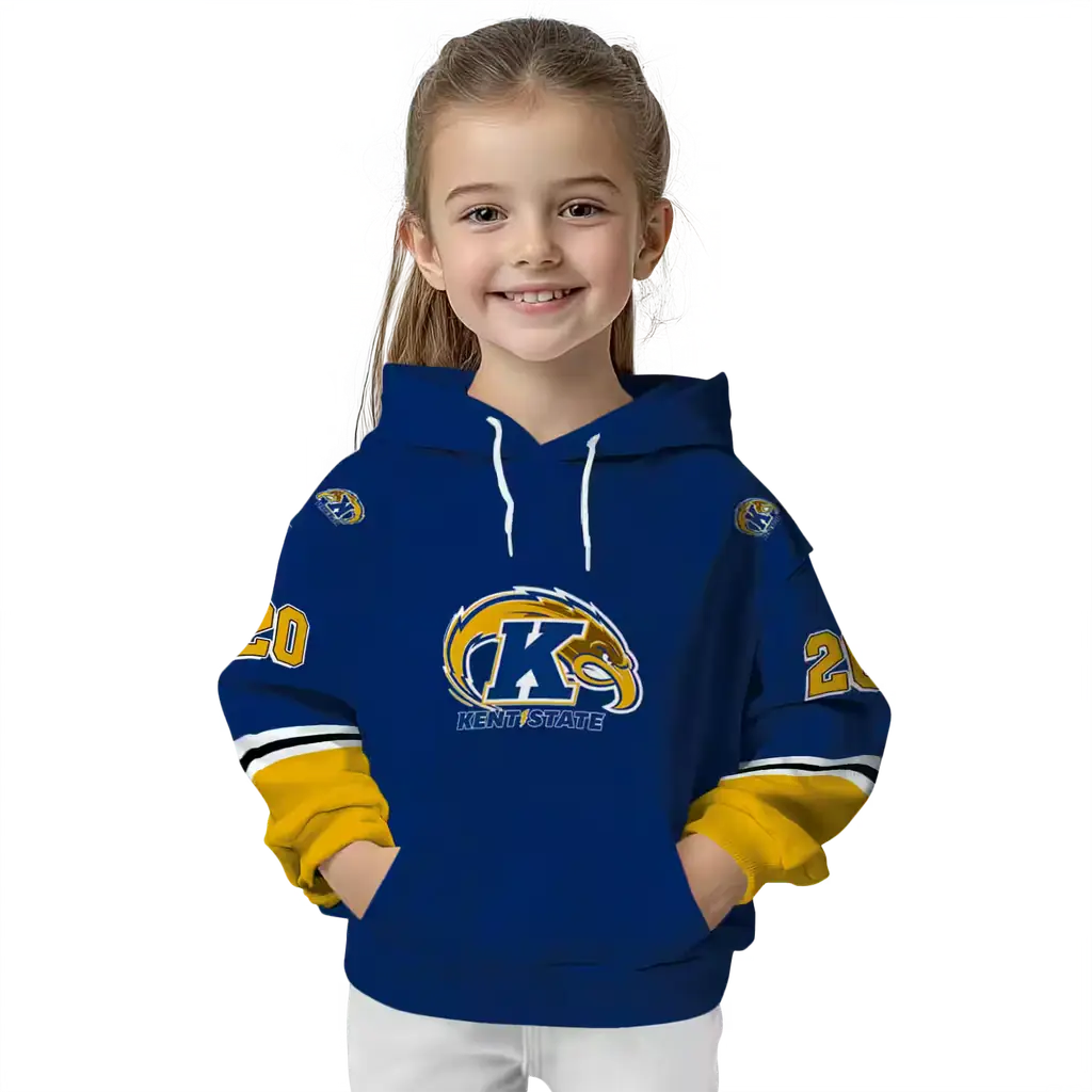 custom kent state golden flashes striped sleeves navy blue hoodie top rated custom kent state golden flashes striped sleeves navy blue hoodie top rated