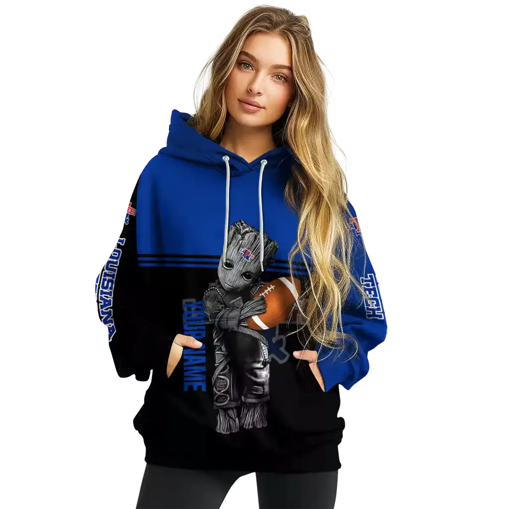 custom la tech baby groot blue black hoodie high quality custom la tech baby groot blue black hoodie high quality