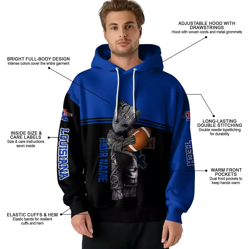 custom la tech baby groot blue black hoodie latest model custom la tech baby groot blue black hoodie latest model