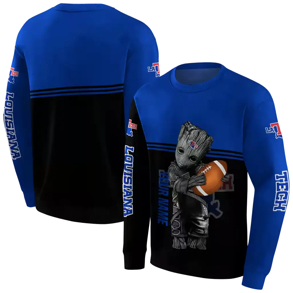 custom la tech baby groot blue black hoodie premium grade custom la tech baby groot blue black hoodie premium grade