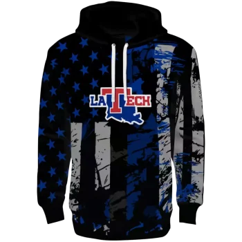 custom la tech distressed flag blue black hoodie best selling