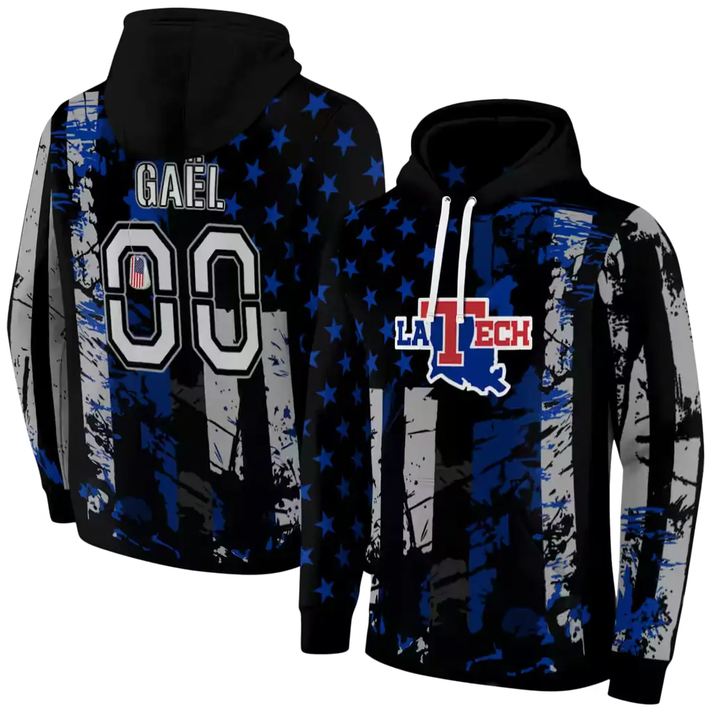 custom la tech distressed flag blue black hoodie fashion forward custom la tech distressed flag blue black hoodie fashion forward
