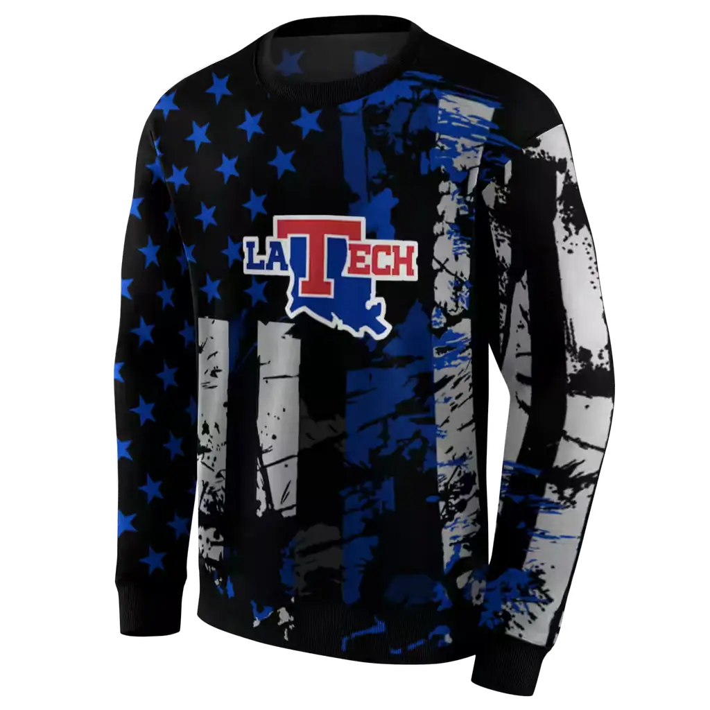 custom la tech distressed flag blue black hoodie new arrival custom la tech distressed flag blue black hoodie new arrival