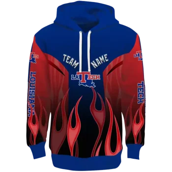custom la tech flame design blue hoodie best selling