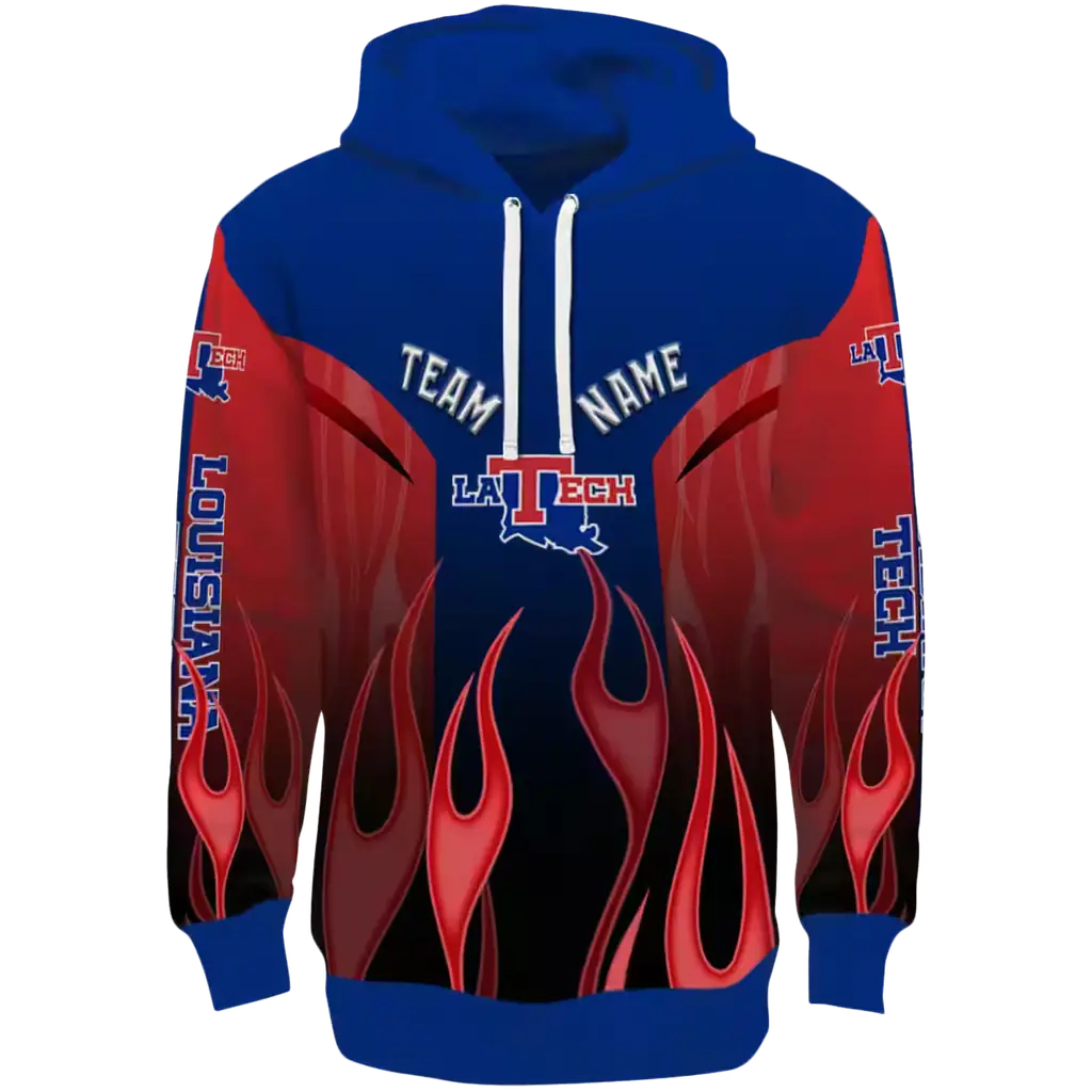custom la tech flame design blue hoodie best selling custom la tech flame design blue hoodie best selling