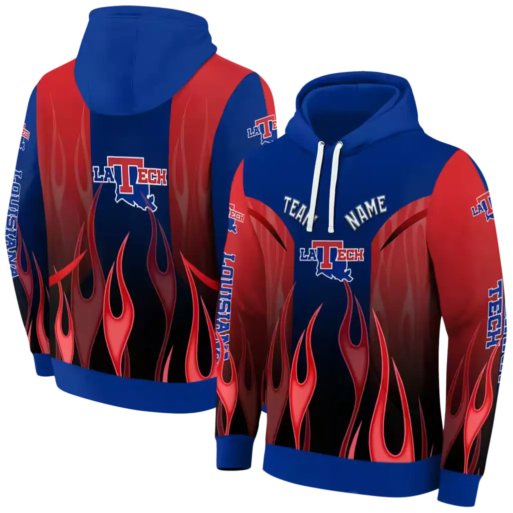 custom la tech flame design blue hoodie fashion forward custom la tech flame design blue hoodie fashion forward