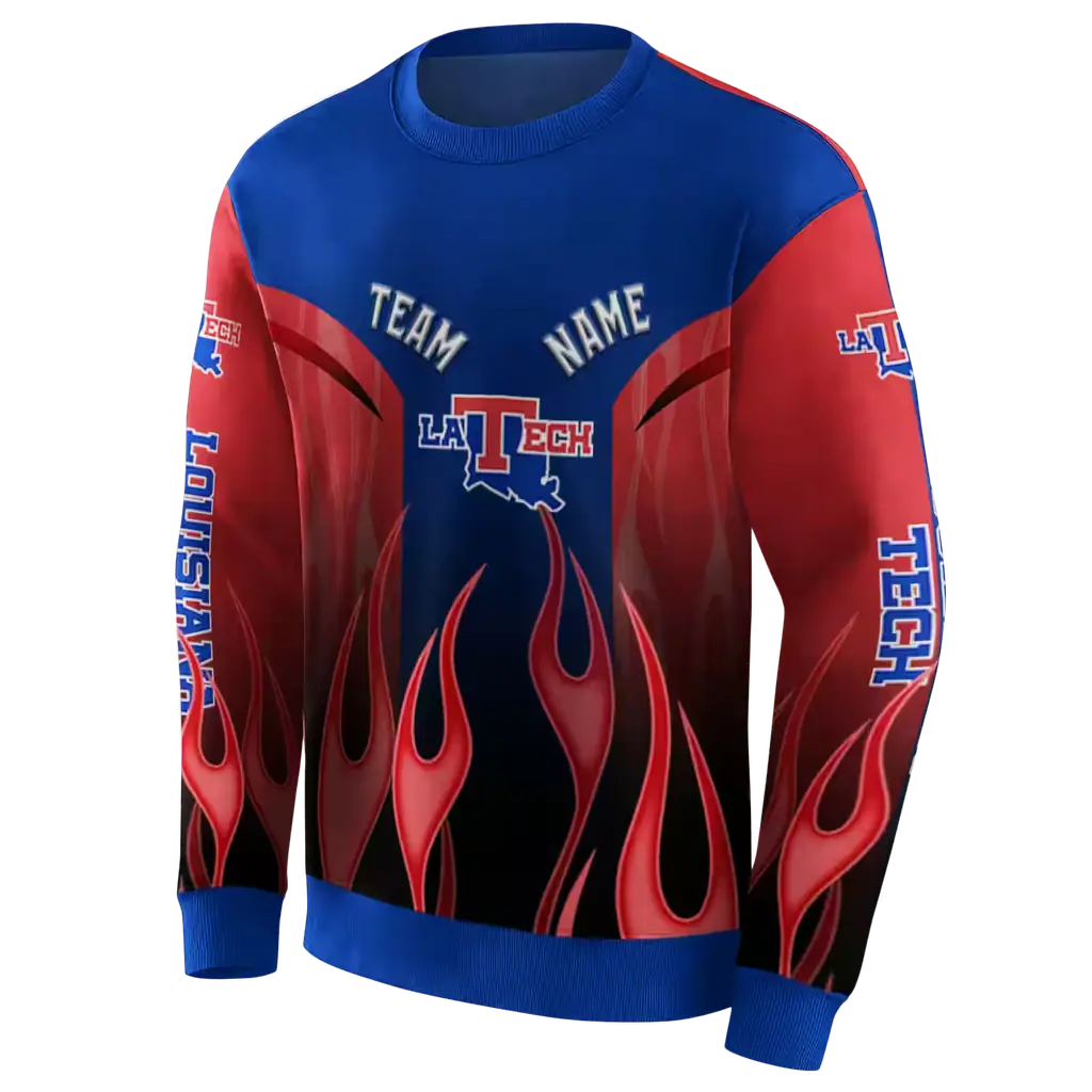 custom la tech flame design blue hoodie new arrival custom la tech flame design blue hoodie new arrival